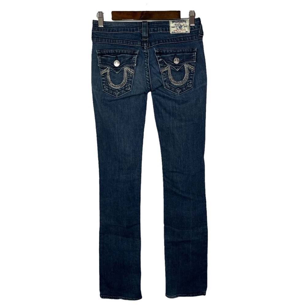 True Religion Dark Wash Foldover Pocket Straight Leg Jeans 26